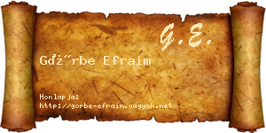 Görbe Efraim névjegykártya